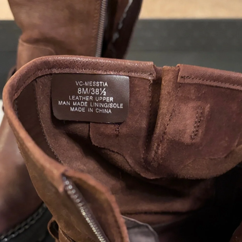 Vince Camuto Dark Brown Combat style Boots. 8M/ 38.5. Side zip. - Picture 10 of 13